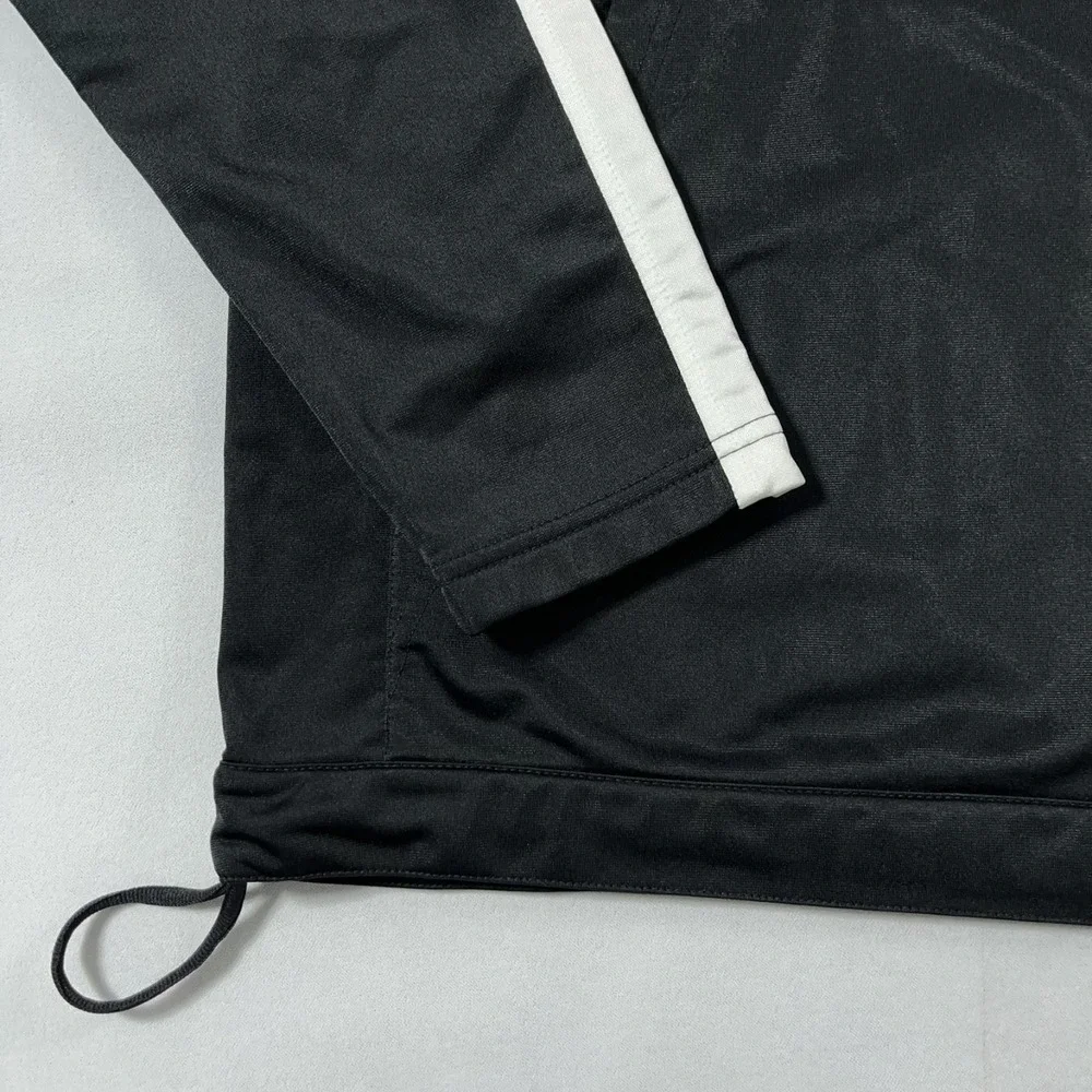 Y2K Nike Hoodie Men Medium Black Pullover Polyester Knit Kangaroo Pocket Vintage